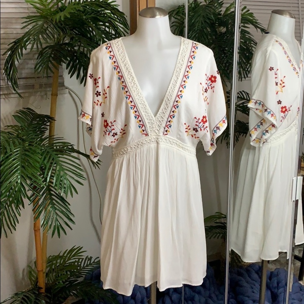 White V-Neck dress